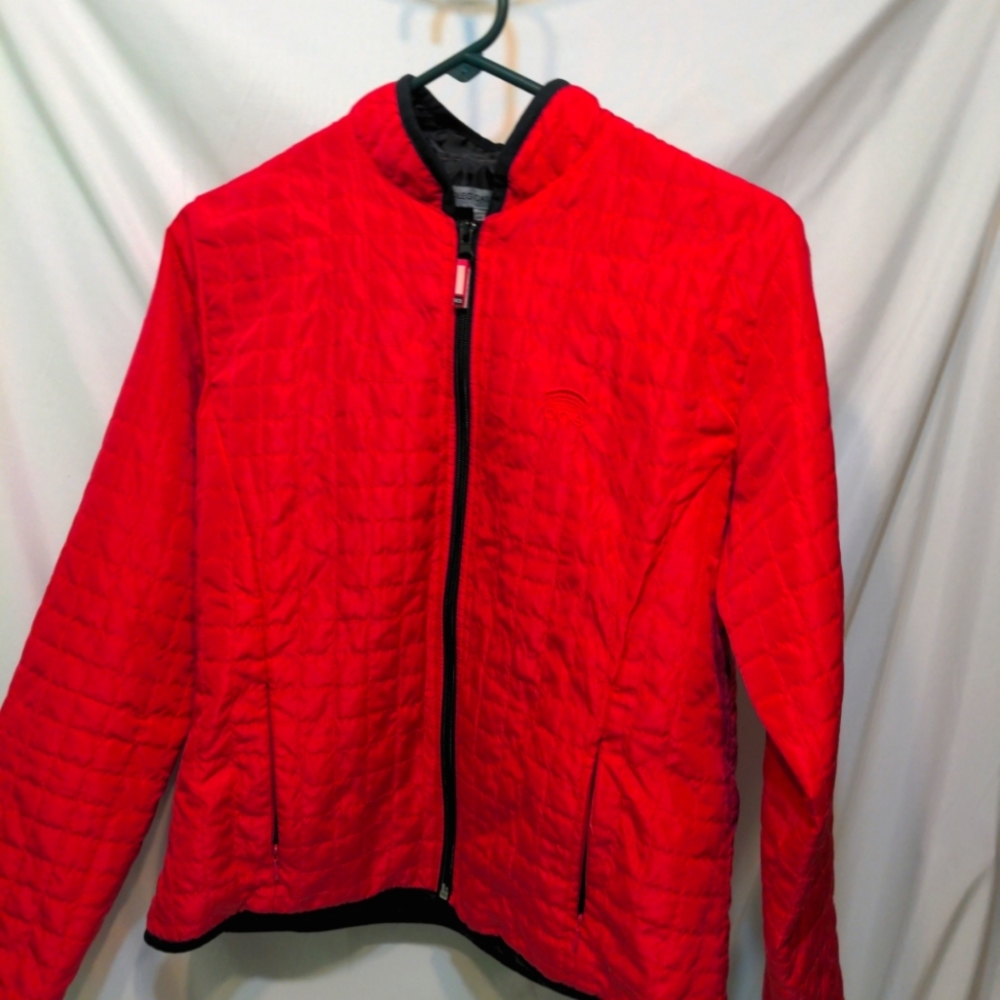 Oleg Cassini Sport pink quilted spring Fall coat jacket SZ medium